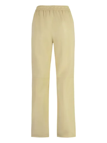 Pantaloni Yves Salomon din piele galben