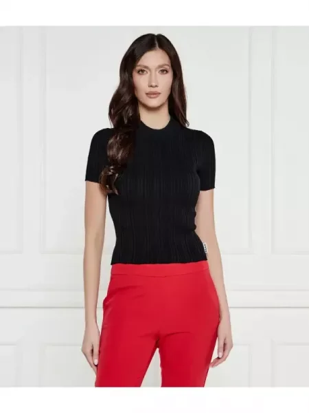 HUGO Bluză Sarpharim | Cropped Fit negru