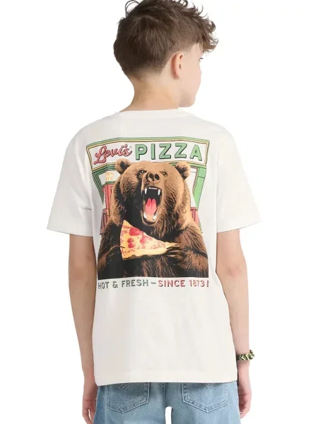 Levi's majica za djecu s pamukom PIZZA LOVING BEAR TEE bež