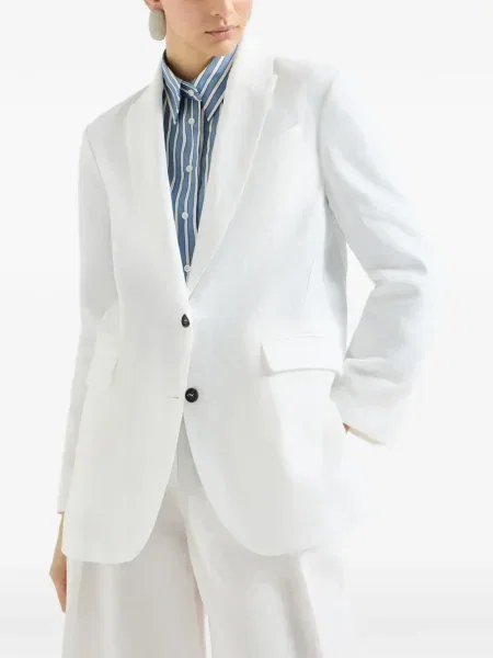 Sacou Brunello Cucinelli lung alb