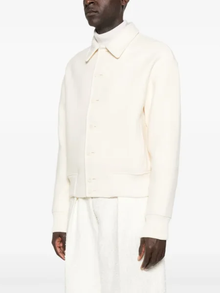 Geacă bomber Jacquemus de lână alb