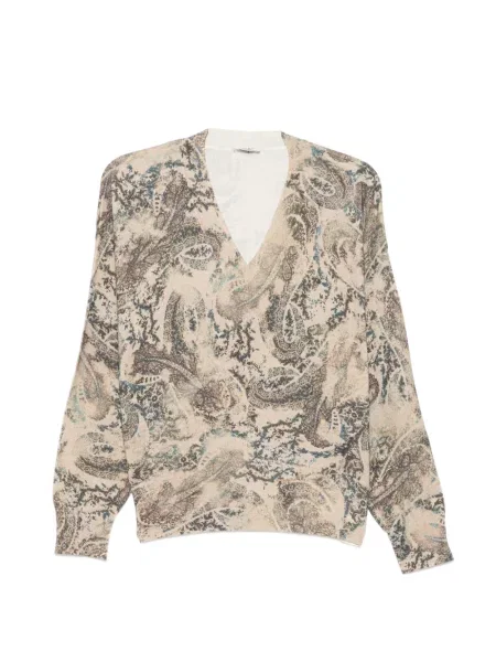 Pulover Liu Jo cu imagine cu decolteu în V cu model paisley