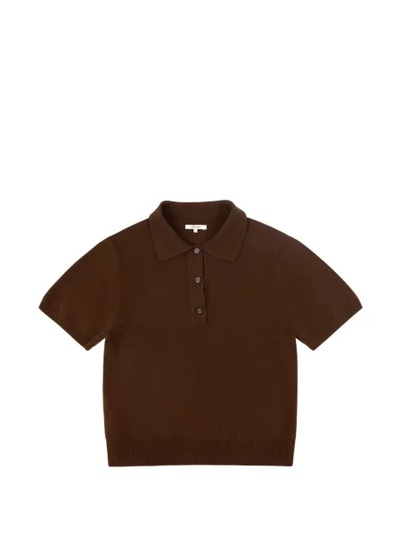 Scurt tricou polo Entire Studios tricotate maro