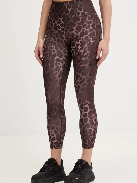 Puma legginsy Essential Spotted Haze brązowe