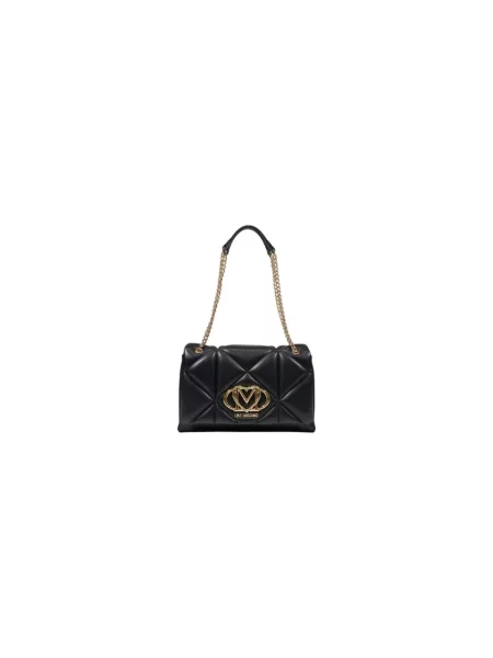 Lniana torebka Love Moschino czarna