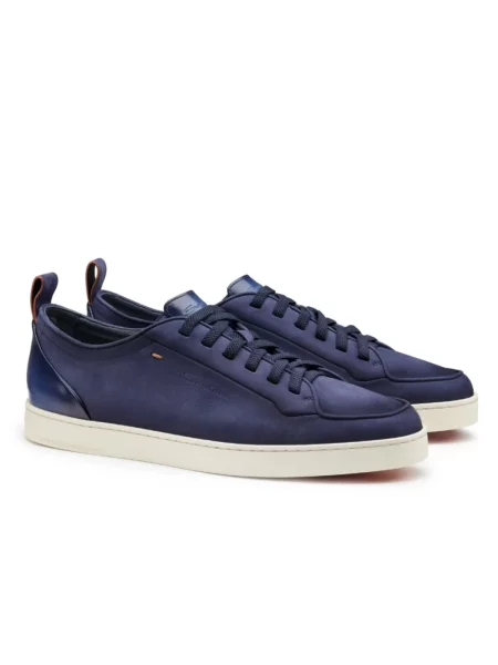Sneakersy Santoni skórzane niebieskie