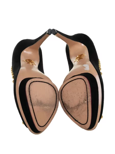 Pantofi cu toc Charlotte Olympia cu platformă cu tepi negru