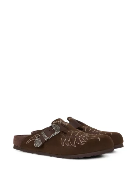 Sandale Birkenstock cu broderie maro