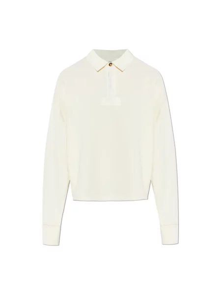 Koszulka polo Rag & Bone z długim rękawem beżowa