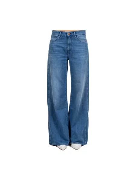 Szerokie jeansy 3x1 niebieskie