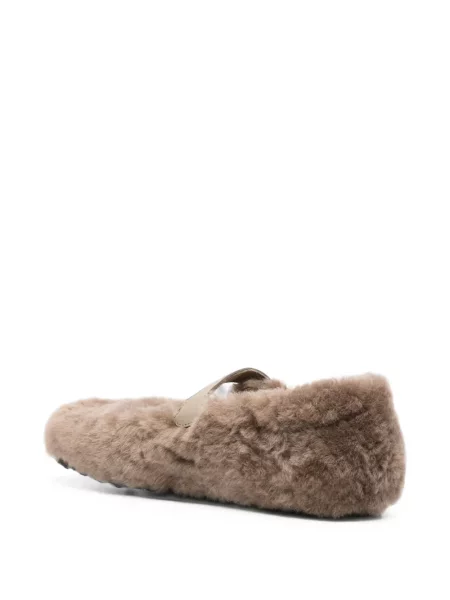 Dirželis avikailio balerinos Birkenstock su sagtimis ruda