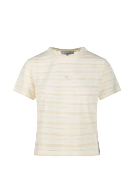 Tricou Maison Kitsune cu broderie cu dungi