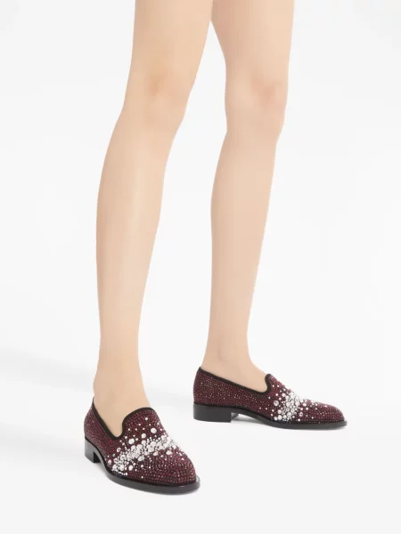 Pantofi loafer Giuseppe Zanotti de cristal roșu