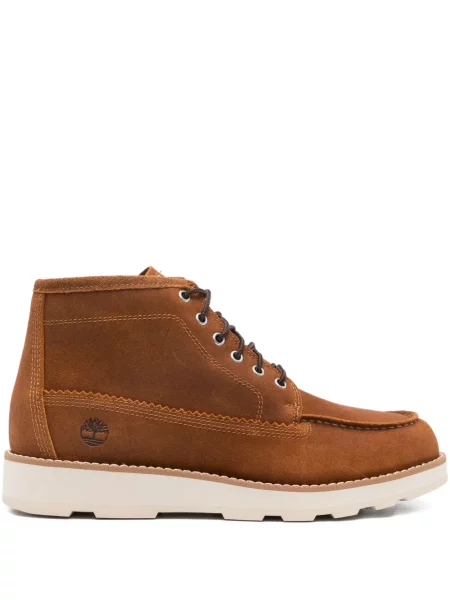 Botine Timberland cu șireturi din dantelă maro