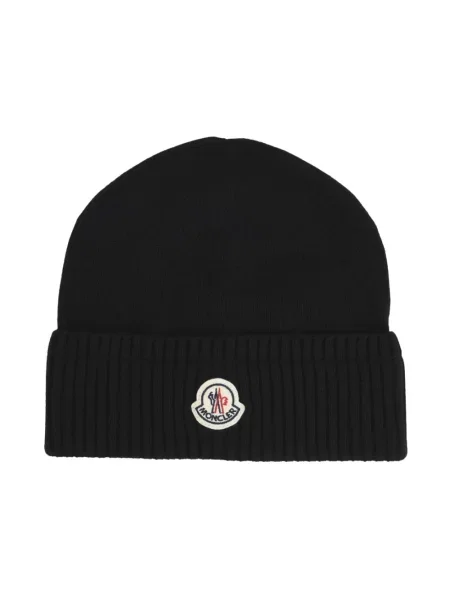 Czapka Moncler wełniana czarna