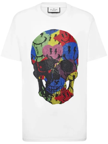 Tricou Philipp Plein cu imagine alb