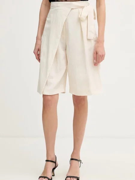 Sisley pantaloni scurți eleganți pentru femei cu vâscoză bej