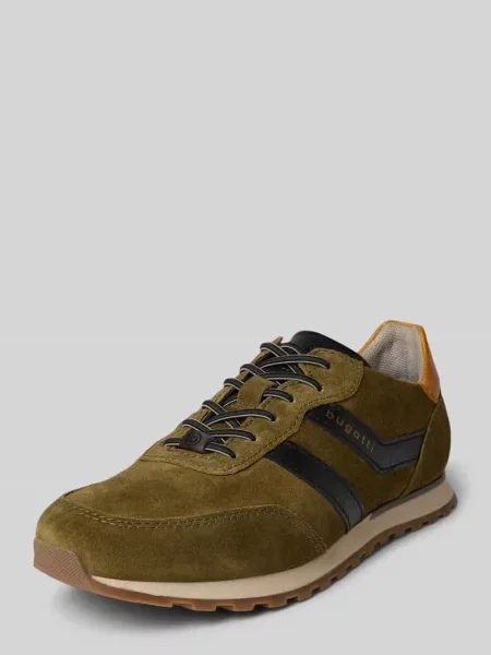Sneakersy ze skóry naturalnej z nadrukiem z logo model ‘Ivar’ Bugatti