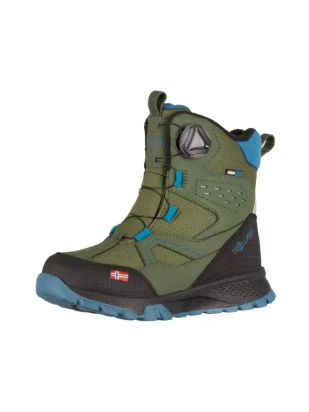 TROLLKIDS Botine Kirkenes azuriu / oliv negru