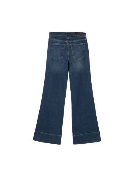 Szerokie jeansy 7 For All Mankind z wysoką talią niebieskie