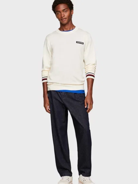 Свитер Tommy Hilfiger в полоску белый