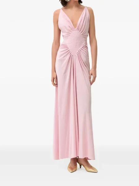 Rochie Versace din jerseu drapată roz