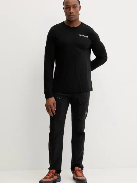 Лонгслив Smartwool с принтом черный