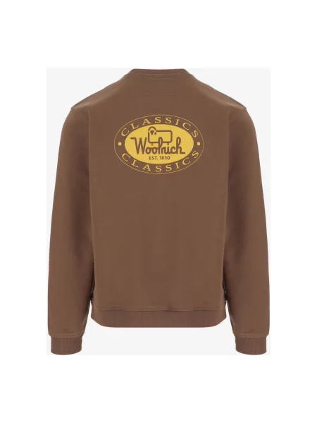 Bluza Woolrich z nadrukiem brązowa