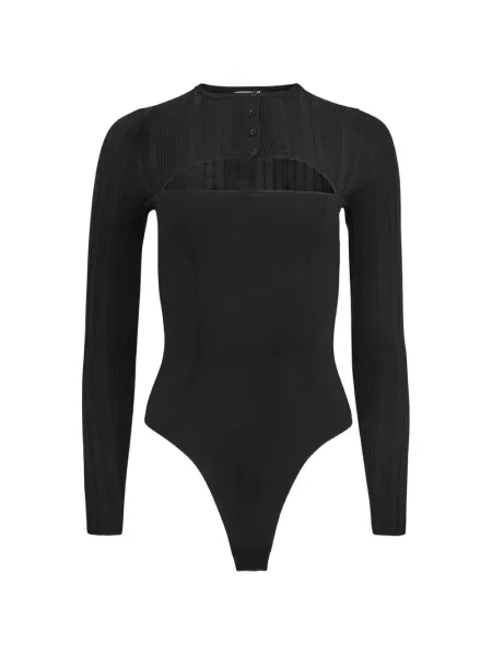 Body Fleur Du Mal cu nervuri negru