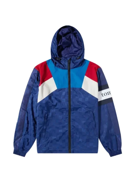 Jachetă cu glugă Tommy Hilfiger cu glugă cu imagine albastru