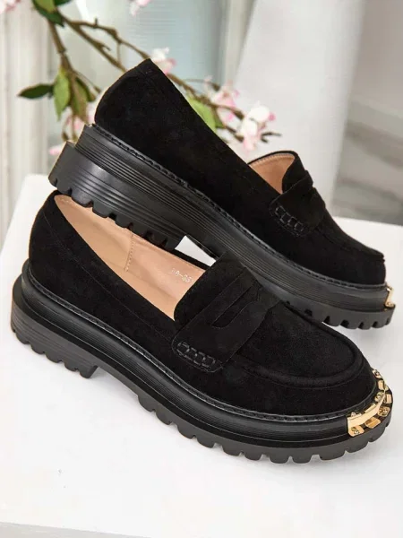 Mocasini Resti din piele de căprioară negru