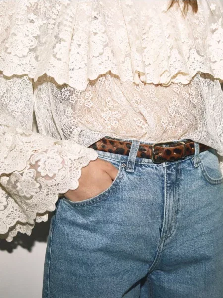 Reserved Шкіряний з ворсом різнобарвний 