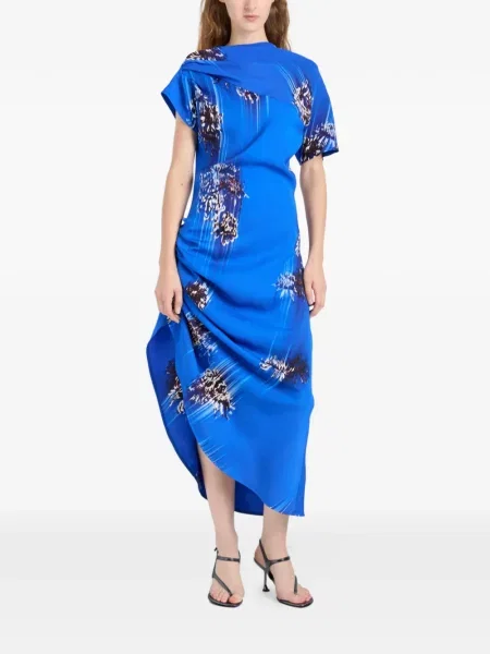 Drapiruota kostiumas midi suknelė Proenza Schouler iki kelių mėlyna