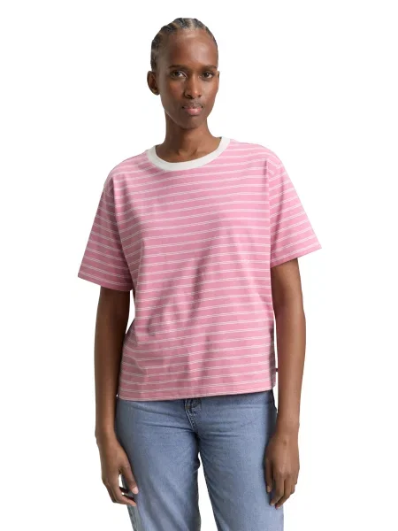 TOM TAILOR DENIM Tricou roz alb