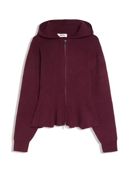 Bershka Geacă tricotată burgundy roșu