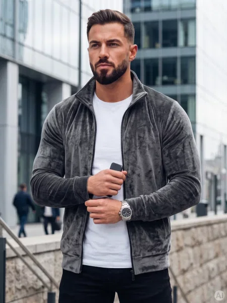 Bluza welurowa Dstreet szara