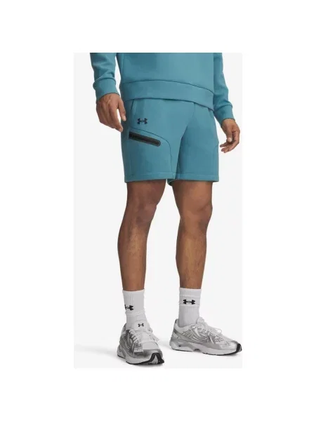 Spodenki Under Armour Unstoppable Fleece aqua S niebieskie