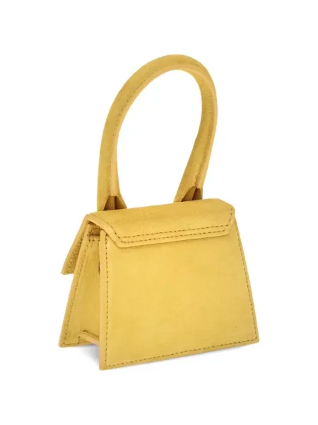 Geantă Jacquemus din piele de căprioară galben