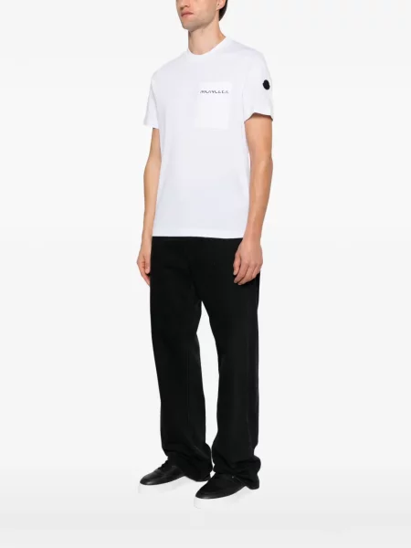 Tricou Moncler cu imagine alb