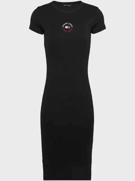 Костюмна джинсова сукня Tommy Jeans чорна