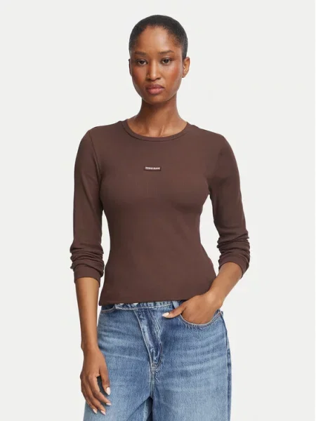 Guess Jeans Bluza Temno rjava
