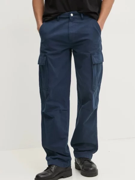 Kalhoty Tommy Jeans tmavomodrá ve střihu cargo