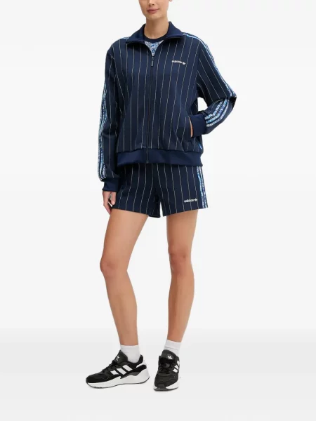 Ριγέ τρέξιμο μπλούζα Adidas από διχτυωτό κόκκινο