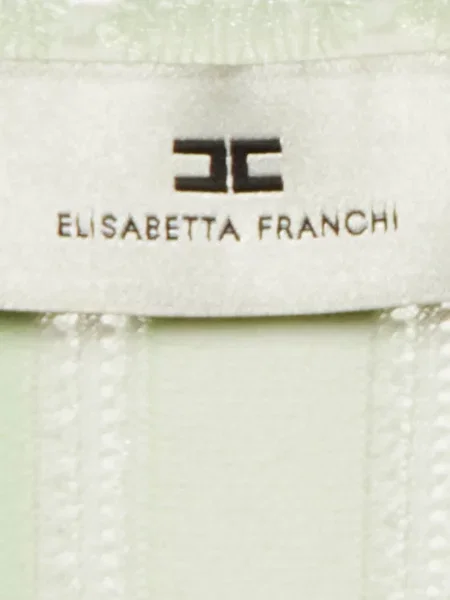 Πλεκτή μίνι φόρεμα Elisabetta Franchi με βολάν πράσινο
