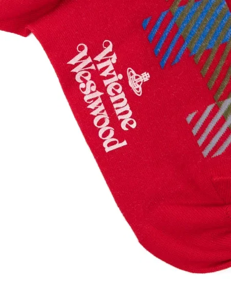 Карирани чорапи Vivienne Westwood червено