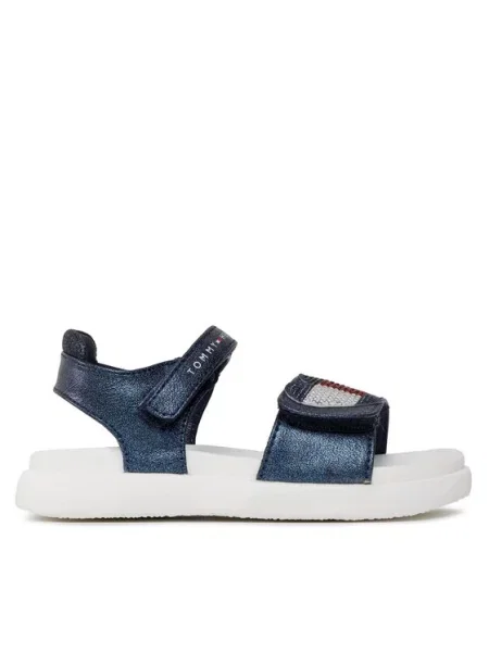 Tommy Hilfiger Sandały Strass Heart Velcro Sandal S granatowy