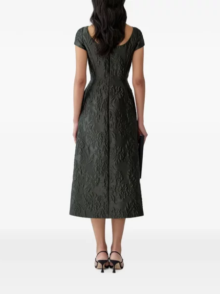 Rochie midi Carolina Herrera cu model floral verde