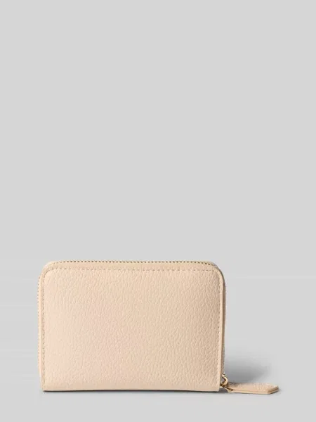 Lniany portfel Valentino Bags beżowy