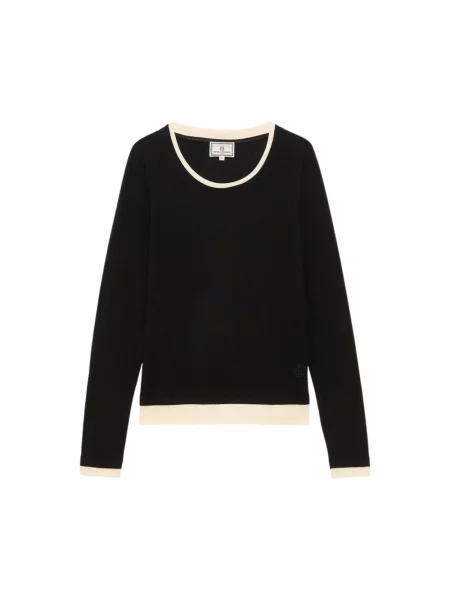 Top Ines De La Fressange Paris wełniany czarny