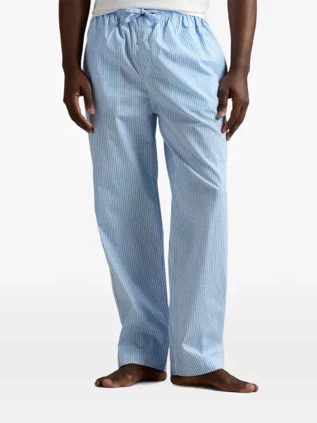 Pruhované stahovací šňůrka tričko Polo Ralph Lauren s autogramem modré